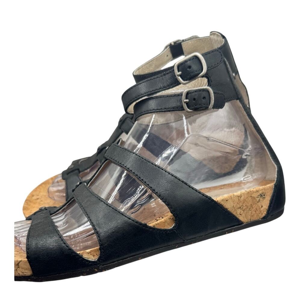 UGG Australia Sechura Gladiator Sandals Sheepskin Heel Black Size 8 - Picture 4 of 9